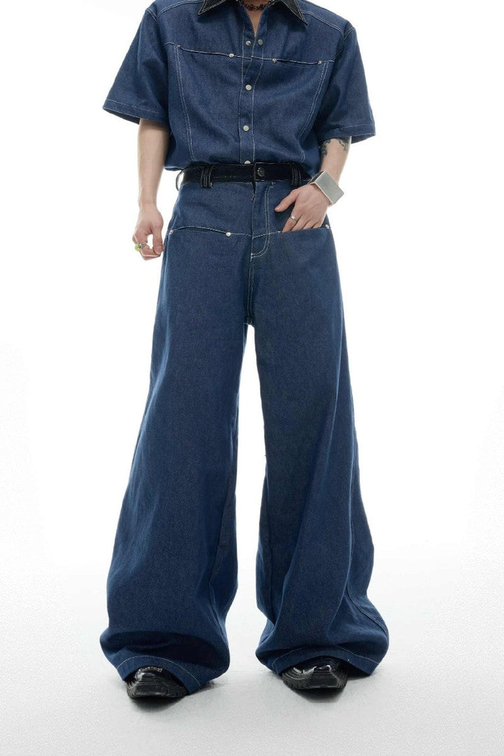 Snakeskin Patchwork Denim