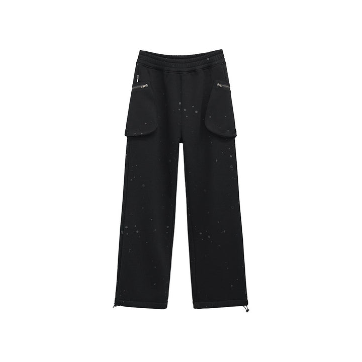 Side Pockets Velvet Straight Pants