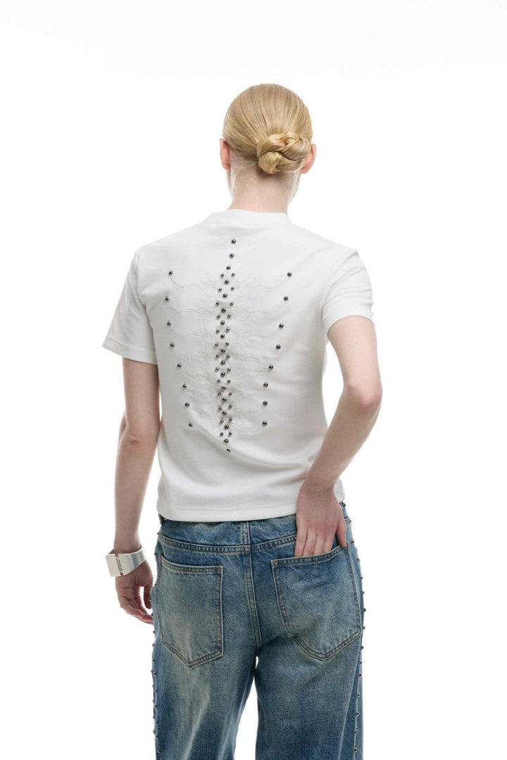Spine Studded Fitted Tee