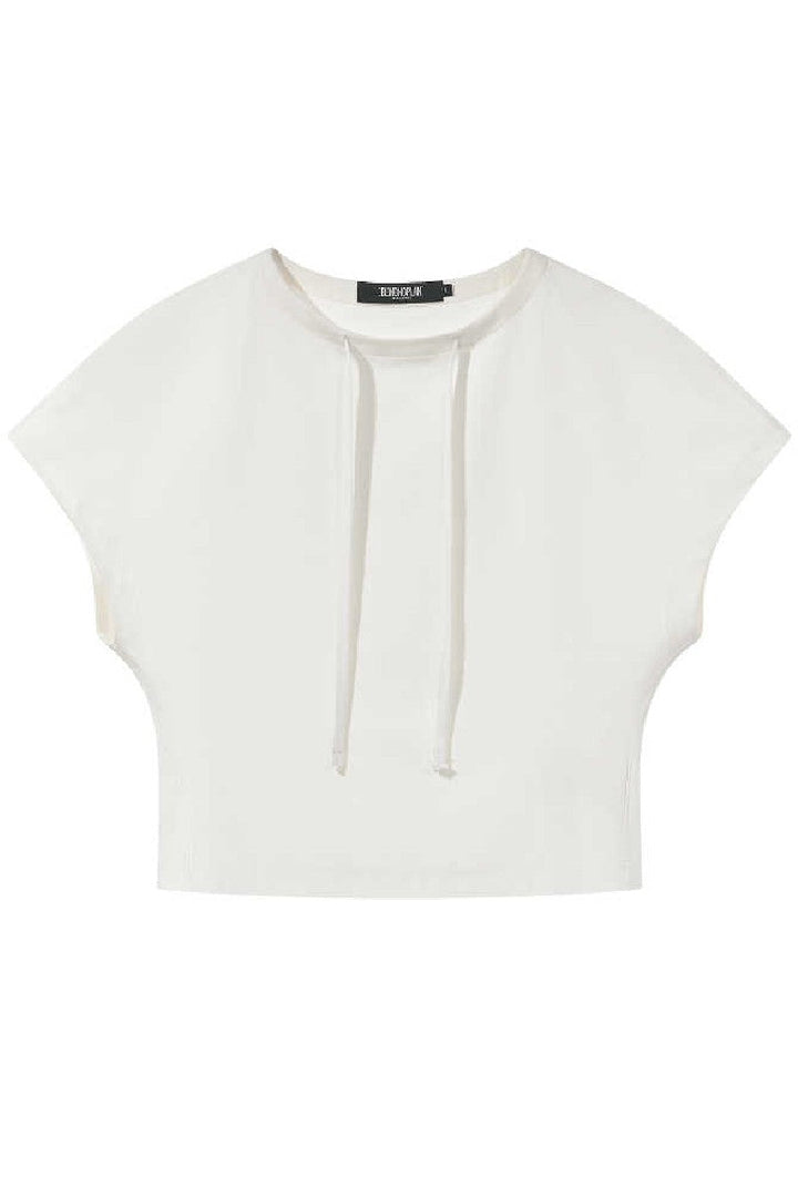 Drawstring Batwing Sleeve Tee