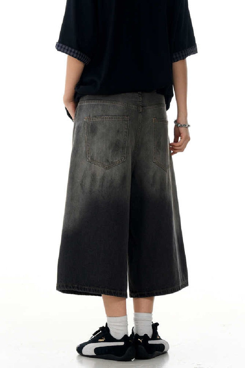 Splatter Blue Cropped Jeans