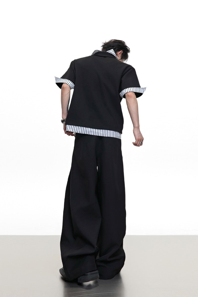 Layered Stripe Polo Tee