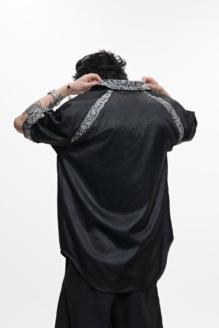 Snake Panel Studded Shirt