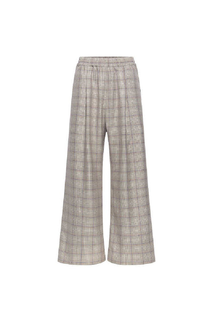 Label Plaid Casual Pants