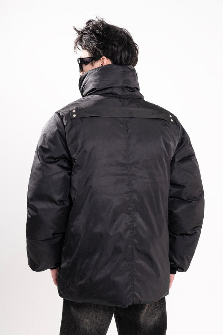 Irregular Zip Puffer Jacket