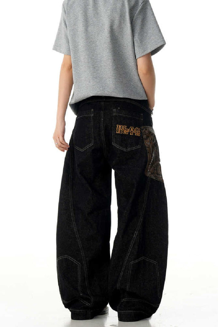 Black Blade Snake Pocket Jeans