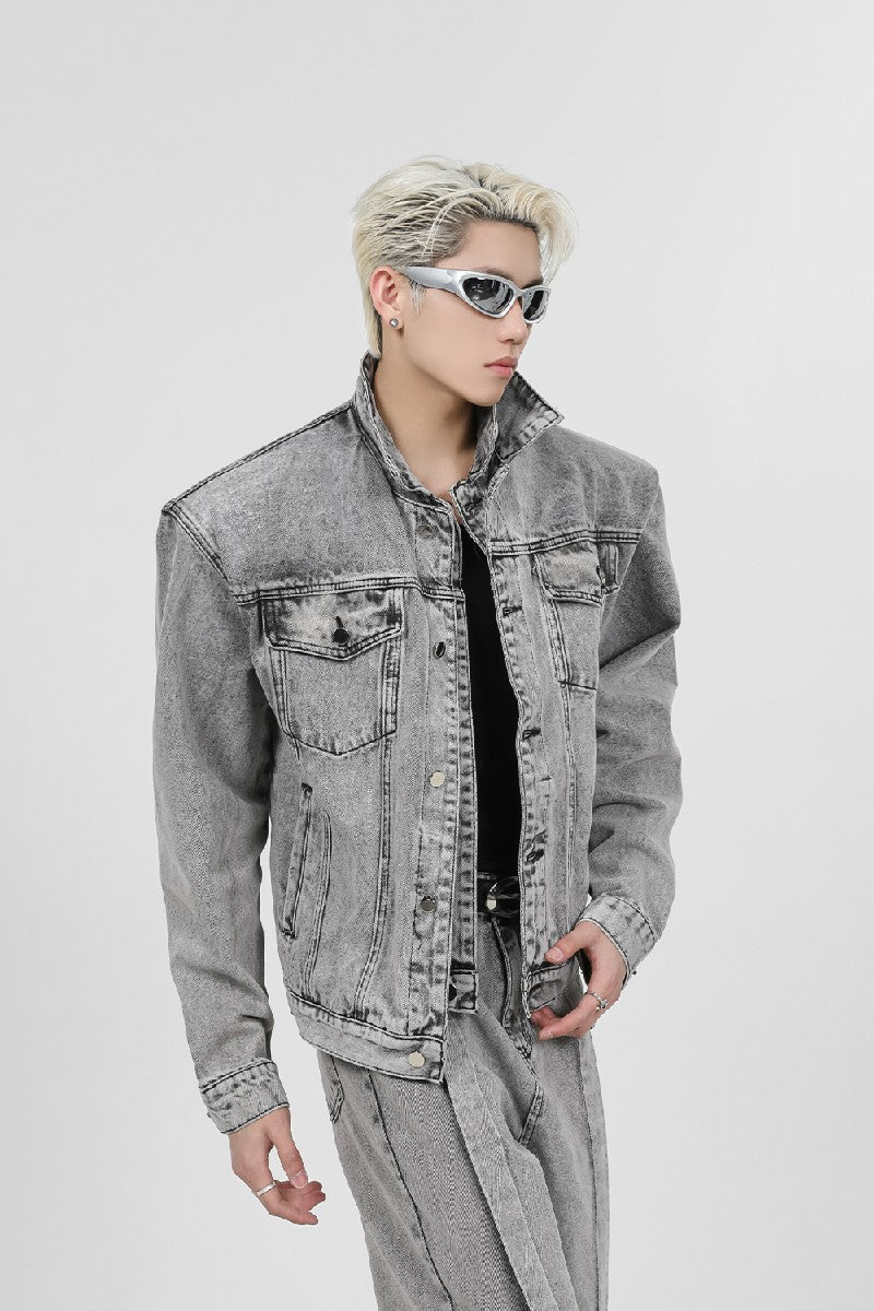 Stitched Straight Denim Jacket