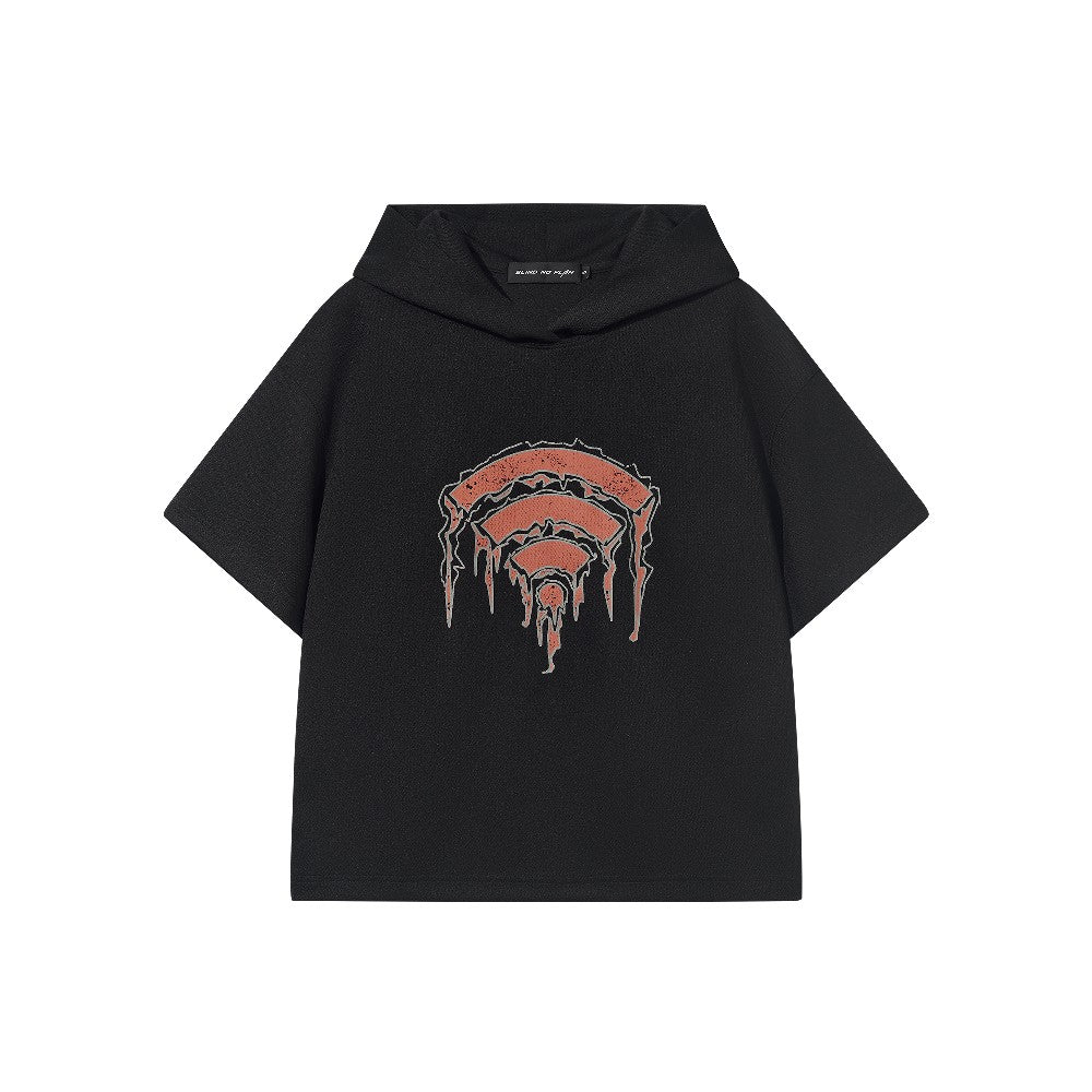 WIFI Print Texture Hoodie Tee