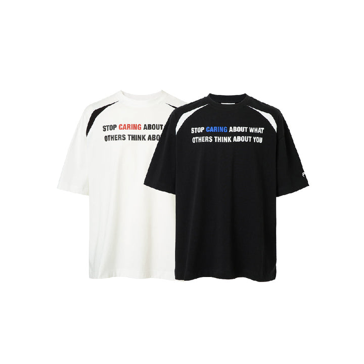 Basic Slogan Print Couple Tee