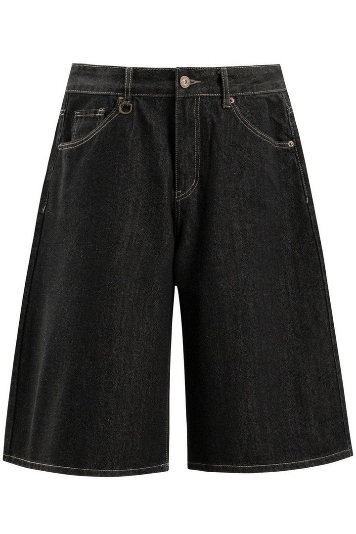 Raw Denim Cropped Shorts