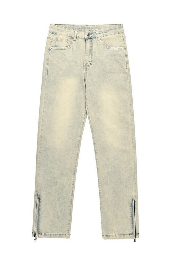 Retro Mud Wash Slit Jeans