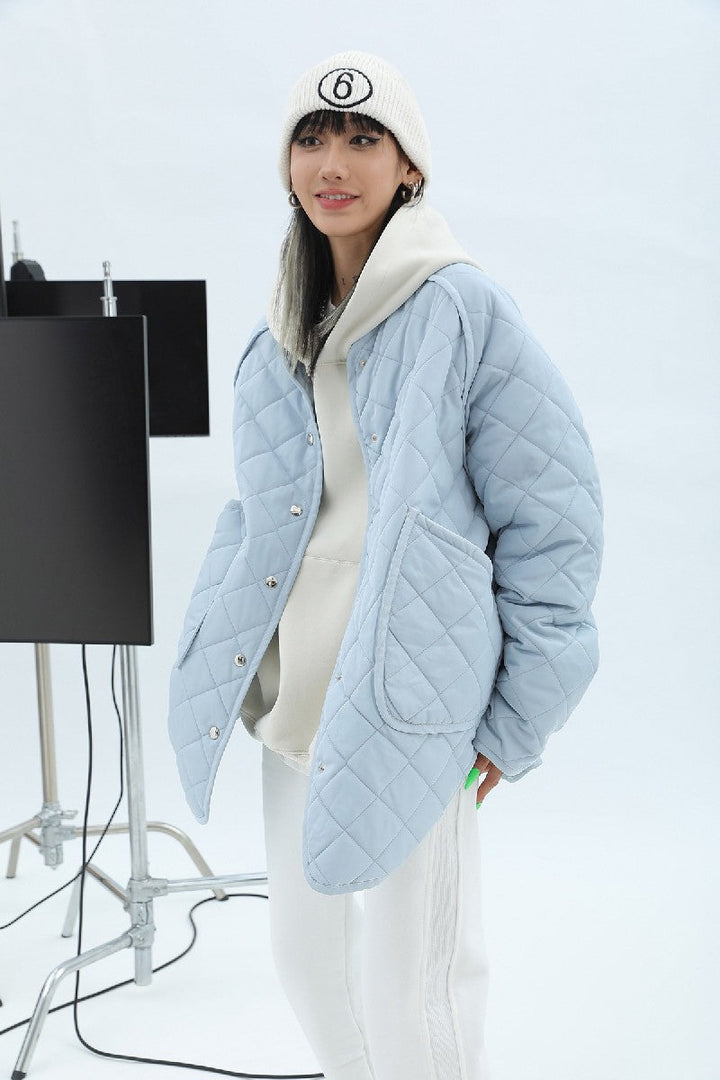 Acqua Blue Diamond Cotton Jacket