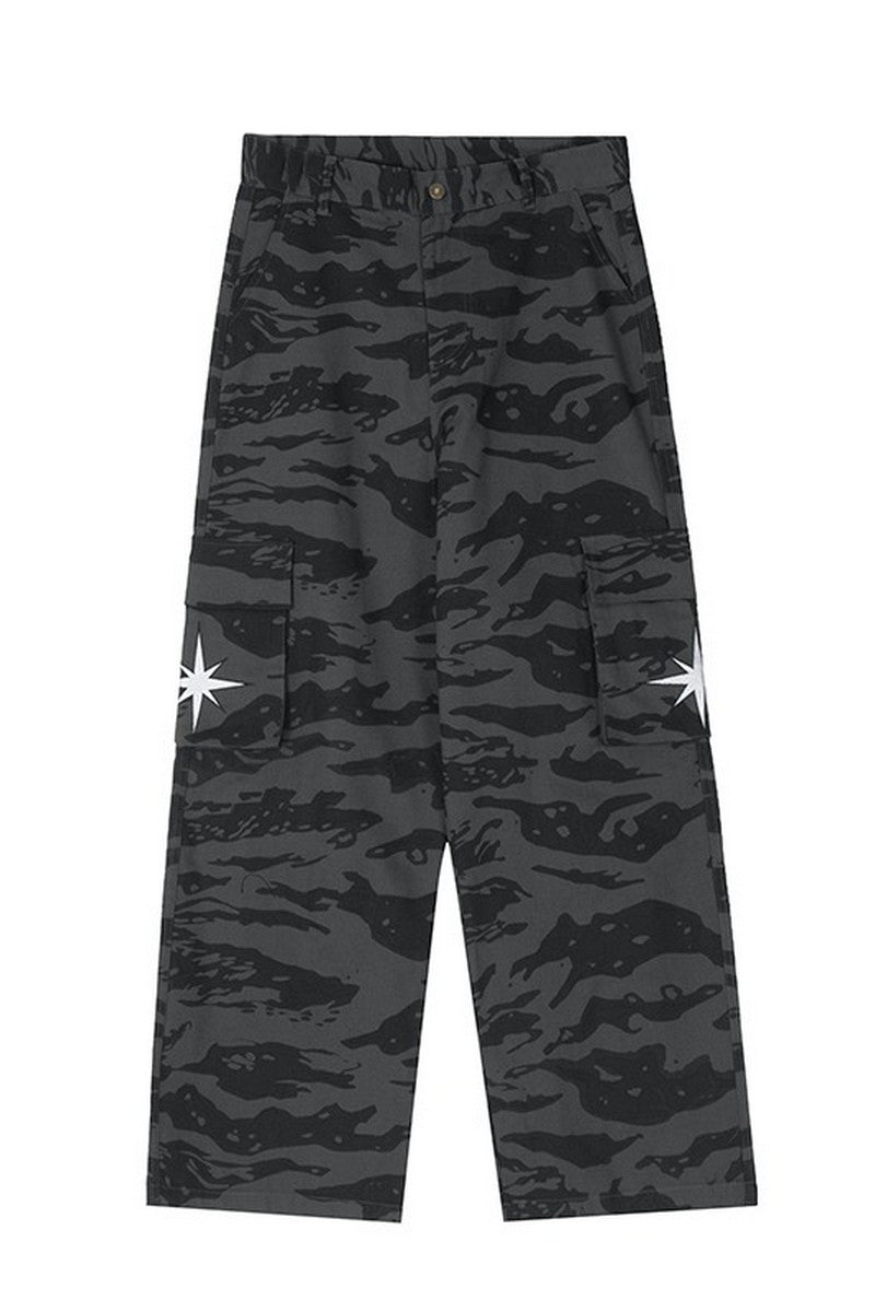 Tiger Camo Embroidered Cargo Pants