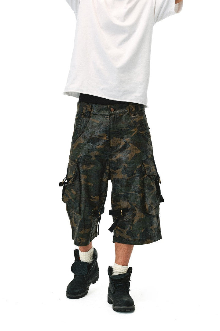 Waxed Camo Pocket Shorts