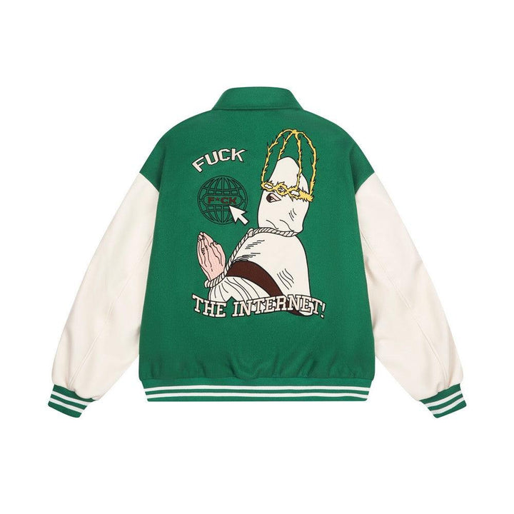 Penitent Embroidered Varsity Jacket