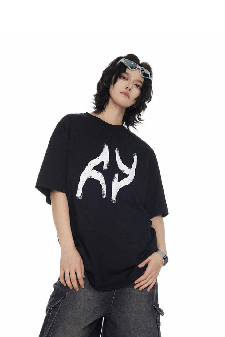 Foam Logo Print Oversized Tee