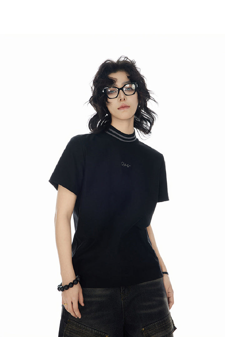 Embroidered Letter Slim Fit Tee