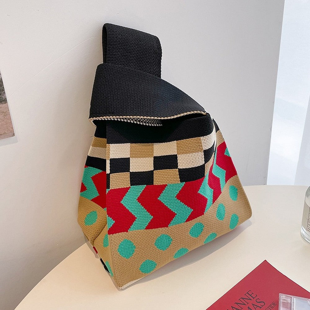 Retro Pattern Knitted Handbag