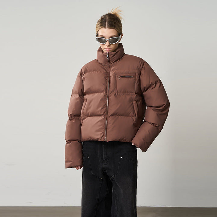 Contrast Zipper Padded Down Jacket