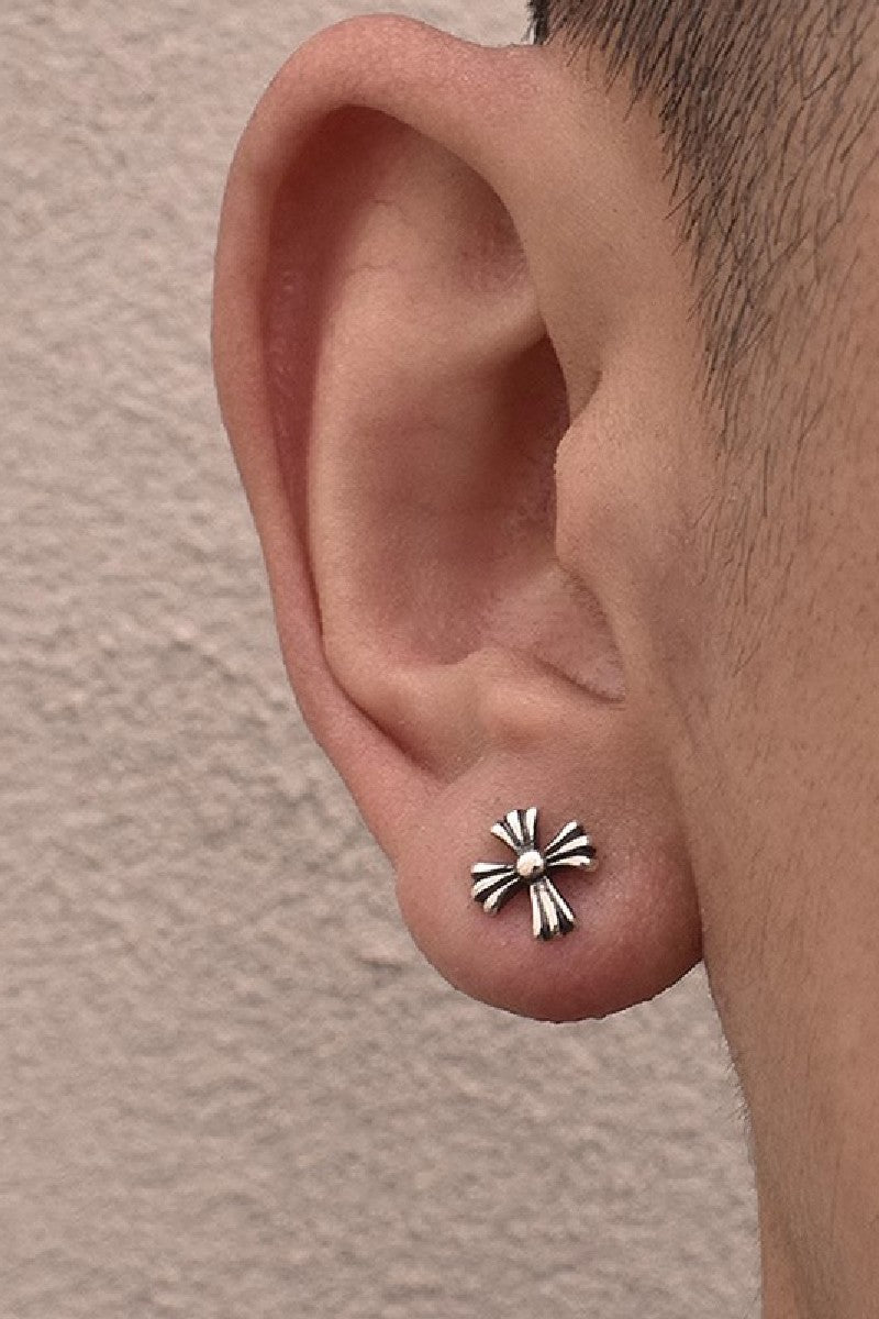 Oxidized Sterling Silver Cross Earrings