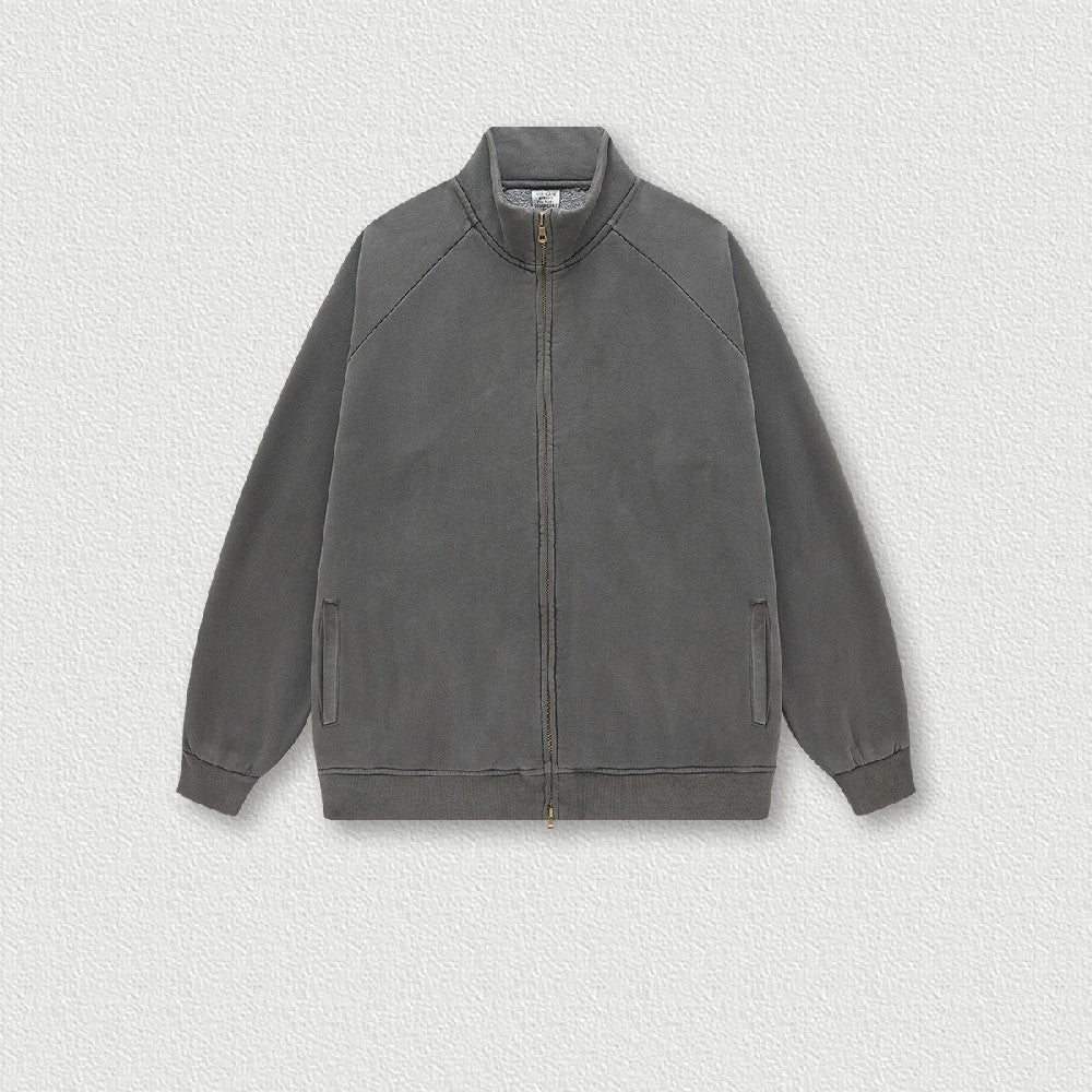 Washed Fleece Zipper Jacket