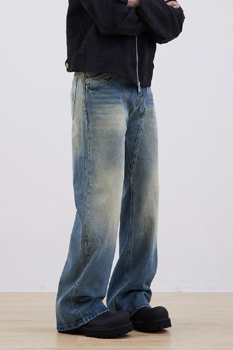 Oversized Irregular Stitching Jeans