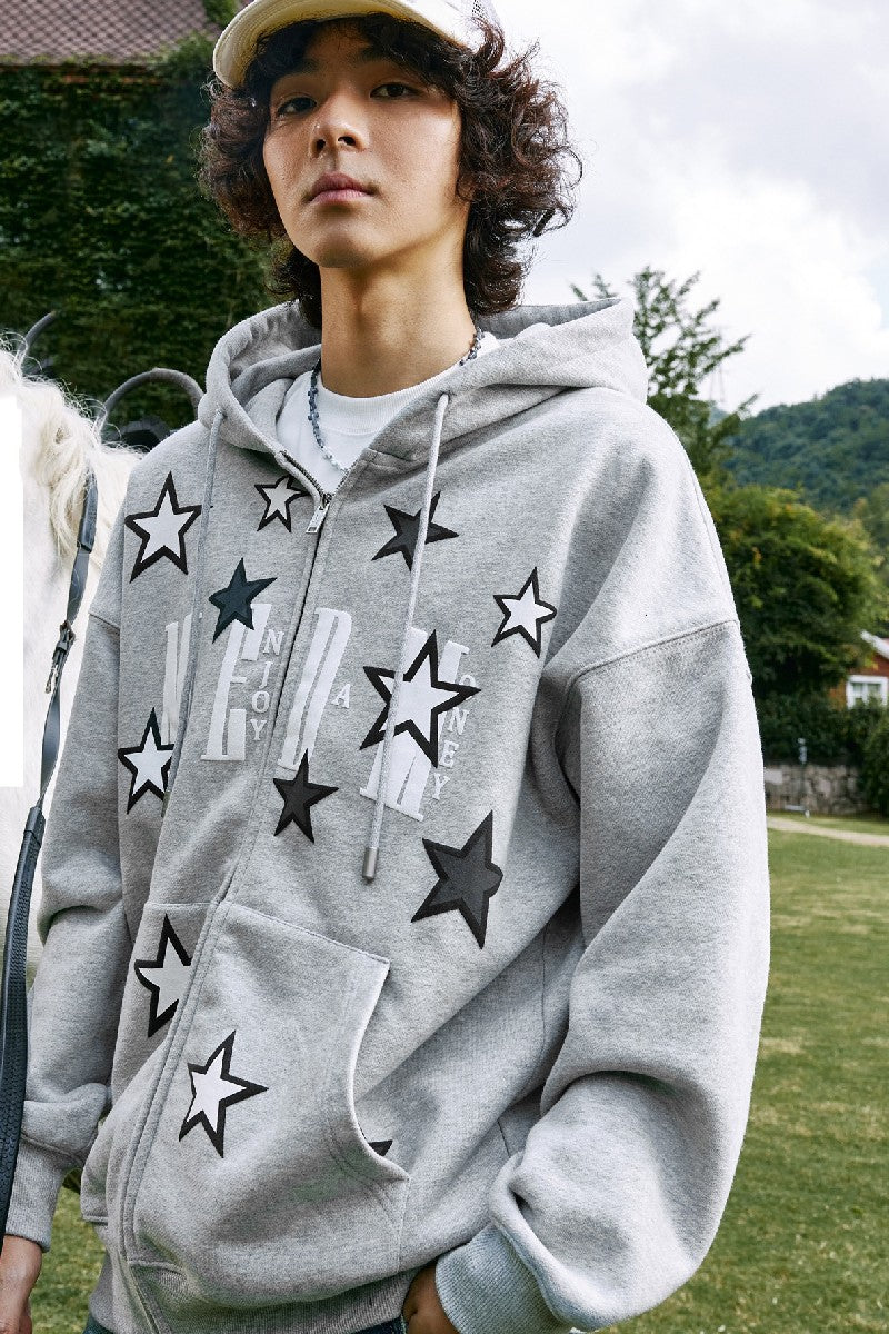 Stars Embroidered Logo Hoodie