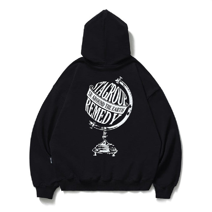 Globe Logo Print Hoodie