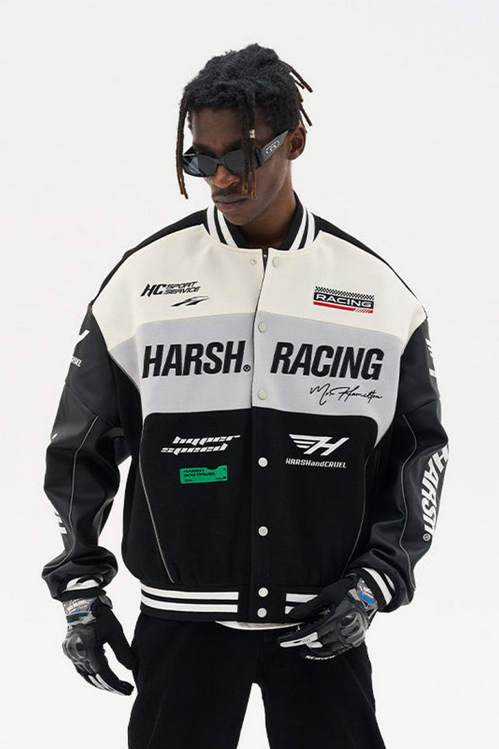 Woolen Embroidered Racing Jacket