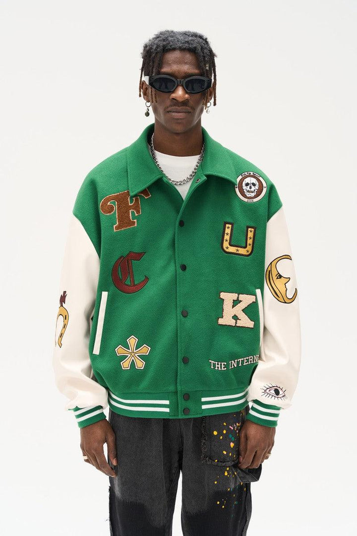 Penitent Embroidered Varsity Jacket