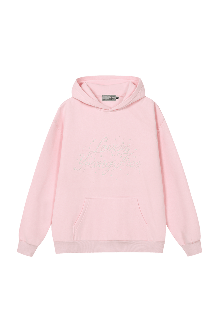 Pearl Embellished Graphic Hoodie