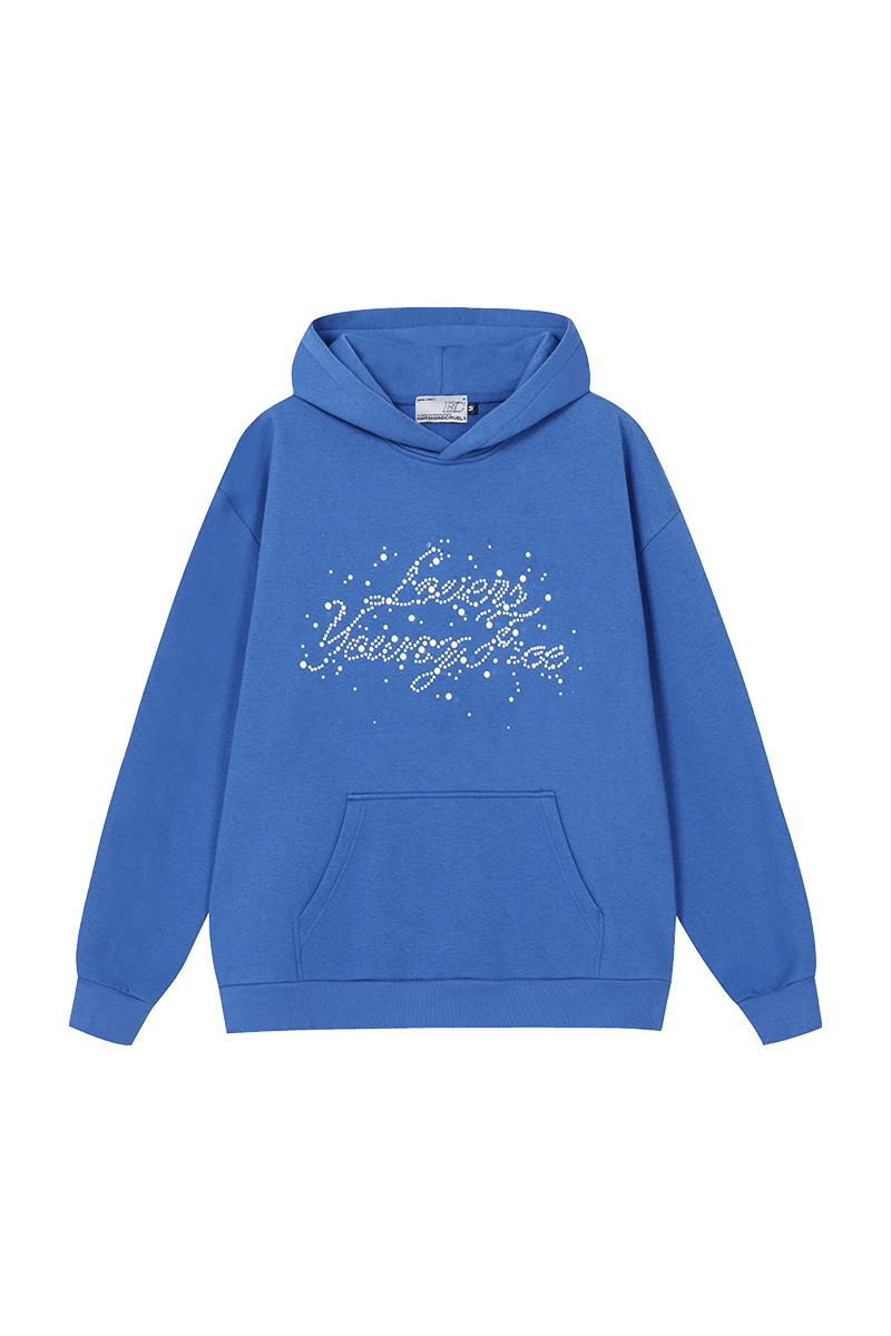 Pearl Embellished Graphic Hoodie