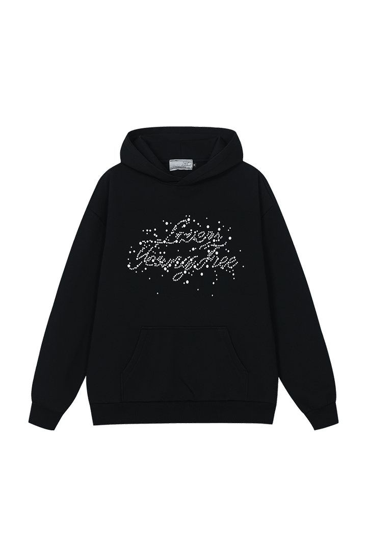 Pearl Embellished Graphic Hoodie