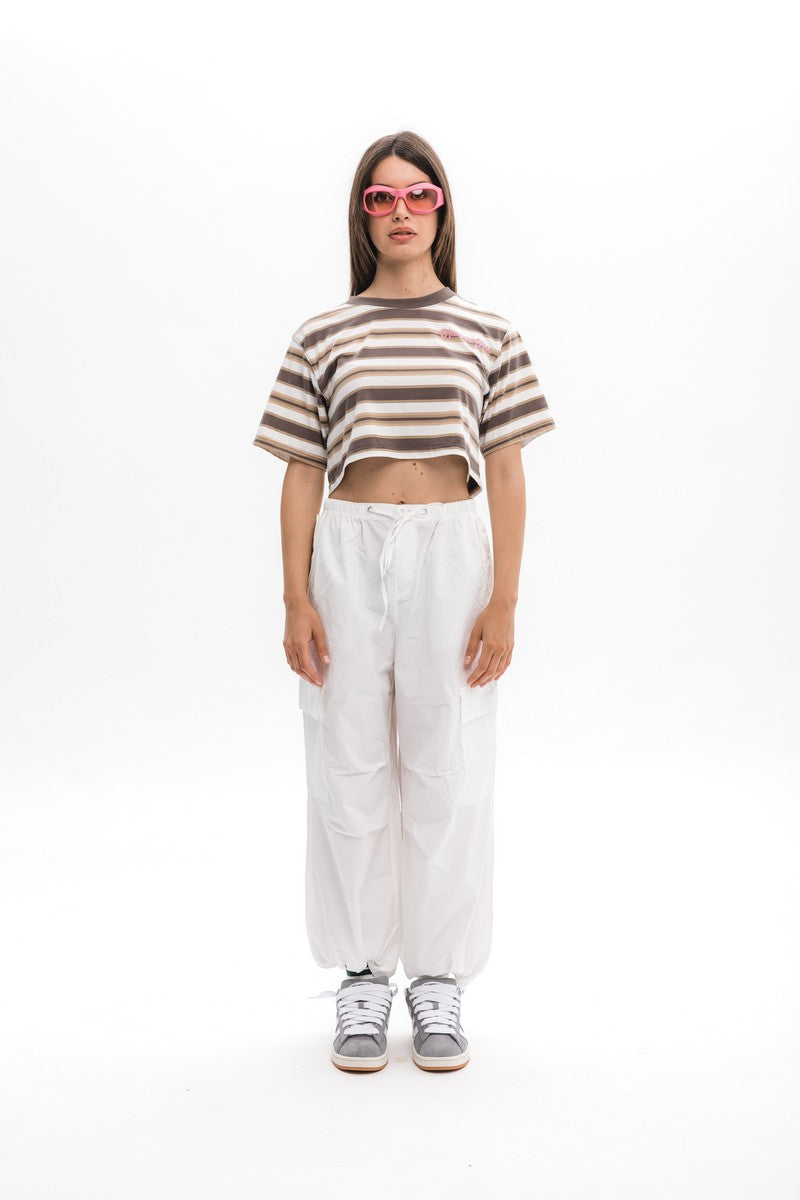 Striped Logo Crop Top