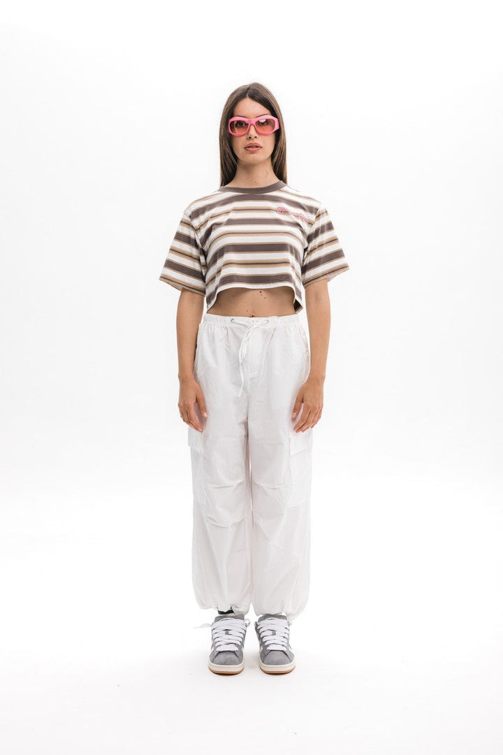 Striped Logo Crop Top