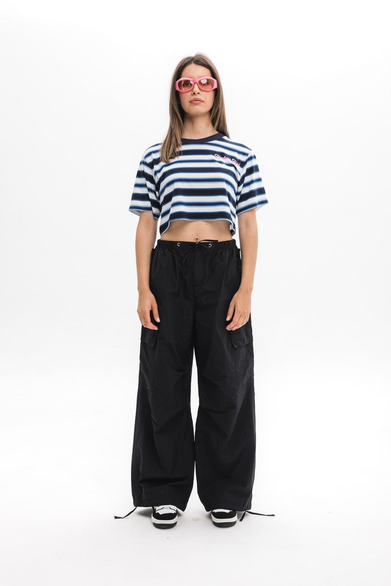 Striped Logo Crop Top