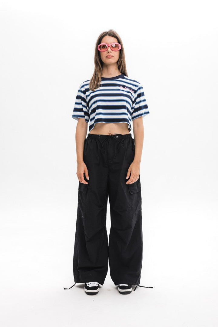 Striped Logo Crop Top