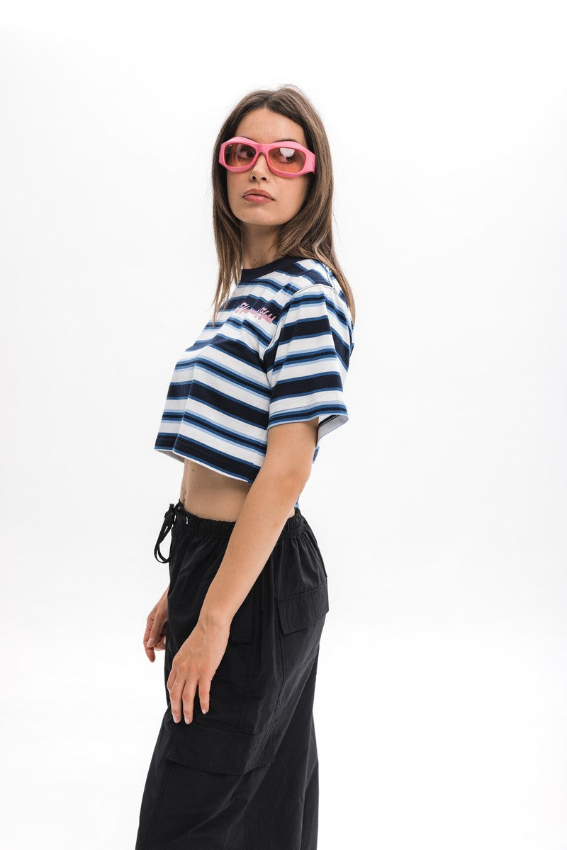 Striped Logo Crop Top