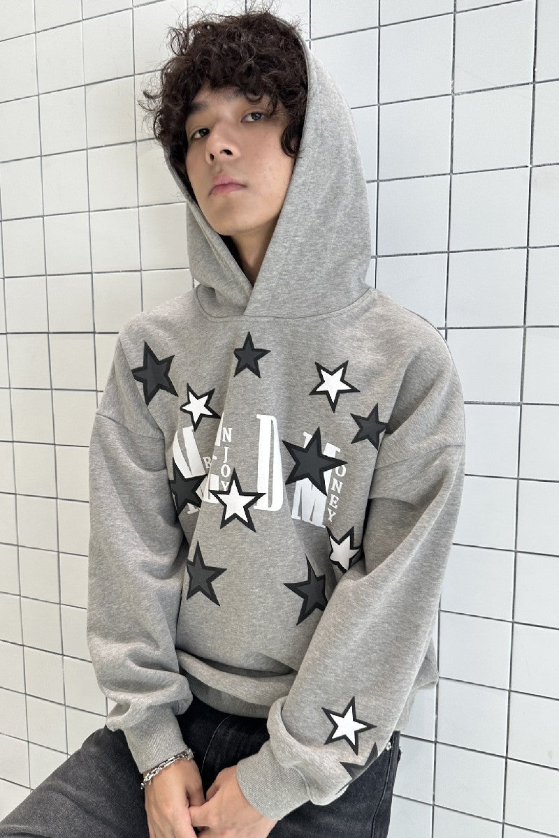 Stars Print Logo Hoodie