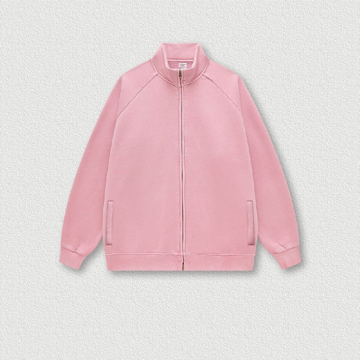 Washed Fleece Zipper Jacket