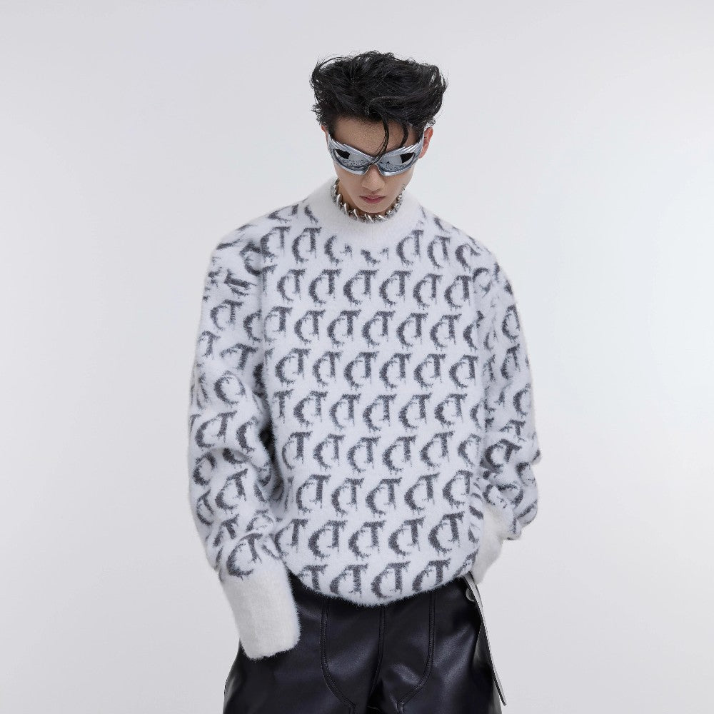 All Over Logo Knit Sweater