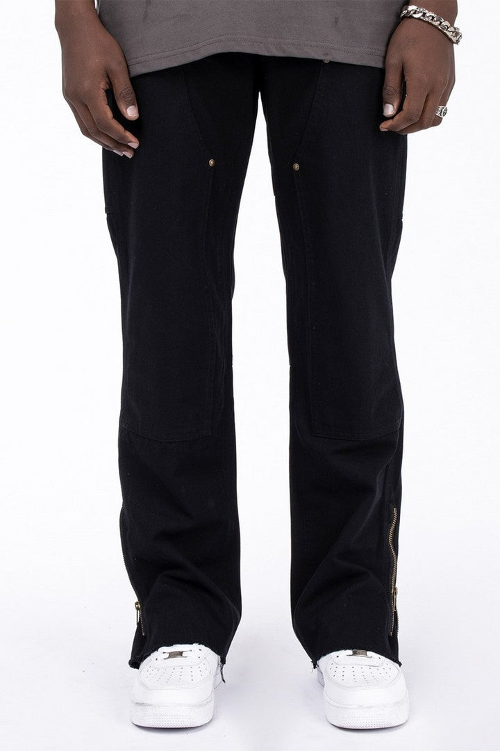 Double Knee Zipper Trousers