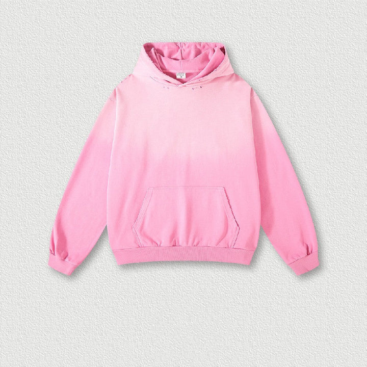 Gradient Sunfade Distressed Hoodie