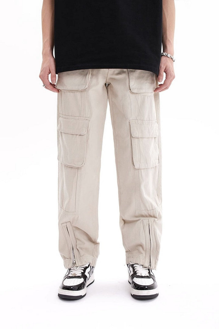 Multi Pocket Zipper Trousers