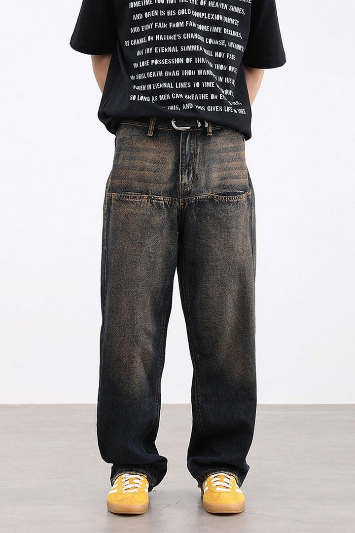 Retro Washed Stitched Jeans