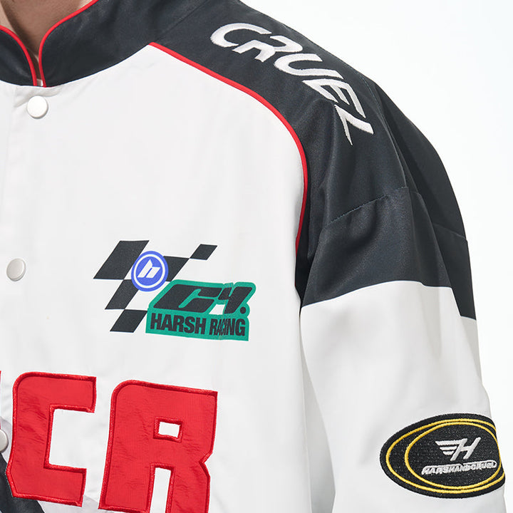 Retro Embroidered Racing Jacket