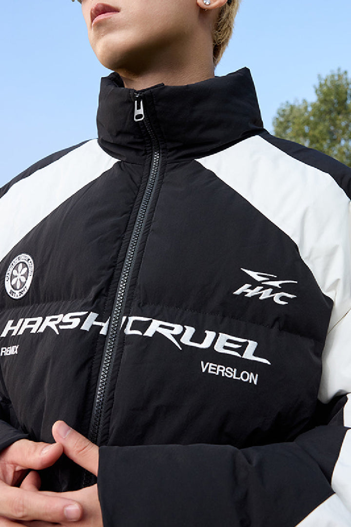 Streetwear Racing Colorblock Padded Jacket