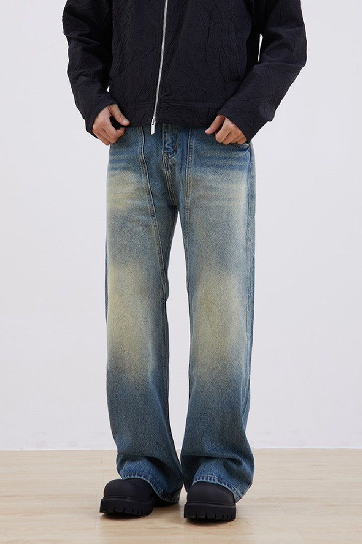 Oversized Irregular Stitching Jeans