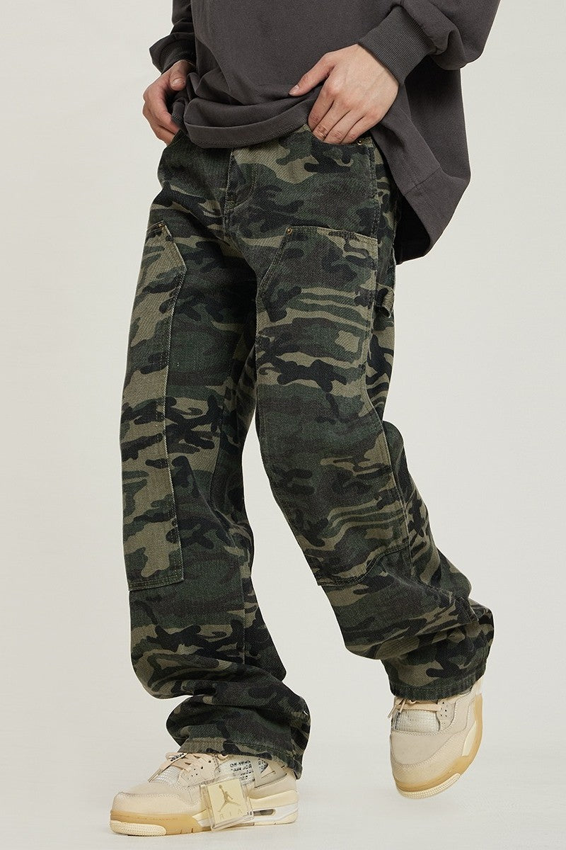 Double Knee Camo Loose Trousers