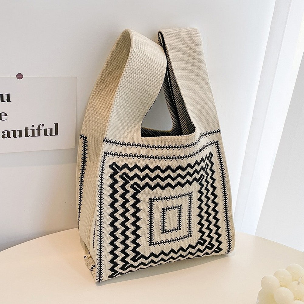 Retro Pattern Knitted Handbag